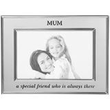 PF00000-71 Silver Plate Polished Sentiment Photo Frame - Mum